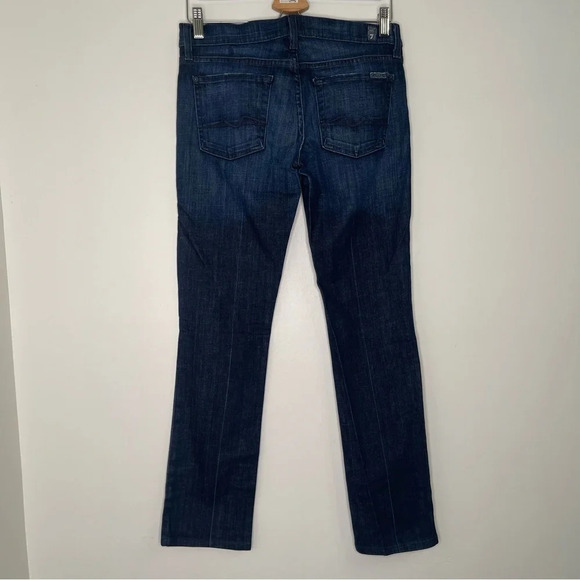 7 For All Mankind Dark Wash Straight Leg Jeans Size 28 - Picture 2 of 6